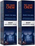 No Hair Crew 2 x Body Hair Removal Cream - Thorough and Gentle Hair Removal for Men, 200 ml (Set 2 x 200 ml)