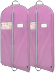 BALEINE 2PK Heavy Duty Garment Bag with Shoe Storage Travel Bag for Dresses, Suit, Coats Travel Essential (54", Pink)