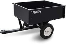 PLANTCRAFT Garden Dump Cart for Ride on Mower, 270Kg ATV Wagon Metal Trailer with Removable Tail Gate