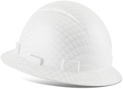 ProtectX Full Brim Hard Hats NO-Vented Construction Helmets OSHA Approved Safety Hardhats 6-Point Suspension Cascos De Construccion White