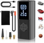 Tire Inflator Portable Air Compressor,150PSI & 20000mAh Portable Air Pump for Car Tires,Pressure LED Display,3X Faster Inflation Portable Air Pump for Car, Bike, Motorcycle, Ball with LED Lights