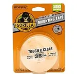 Gorilla Tough & Clear Double Sided Adhesive Mounting Tape, Extra Large, 1" x 150", Clear, (Pack of 1)