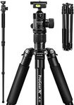 Camera Tripod - Tripod Stand with 360° Ball Head Monopod, DSLR Tripod Sturdy & Stable for Work, Aluminum Tripod Load up to 17.63lbs and Lightweight for Travel, 62'' Travel Tripod Compatible with DSLR