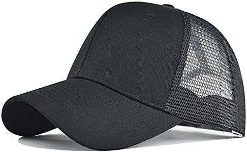 FREEBIRD99 Half Mesh Trucker Hat Adjustable Snapback Baseball Cap Headwear (Black(Hook and Loop Back))