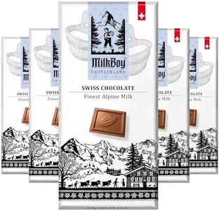 Milkboy Swiss Chocolate Bars - Premium Swiss Alpine Milk Chocolate - Smooth European Milk Chocolates Gift - Sustainably Farmed Cocoa - Gluten Free - 3.5 oz - 5 Pack