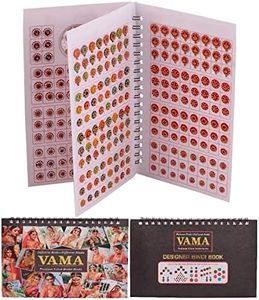 VAMA Women's Fashions Stone Border Kumkum Sticker Designer Spiral Bindi Booklet Bride (372 Full Stone Bindi Book) Pack of 1 Mix Size Multicolour