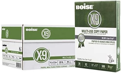 Boise Paper X-9 Multi-Use Copy Paper, 11" x 17" Ledger, 92 Bright White, 20 lb, 5 Ream Carton (2,500 Sheets)