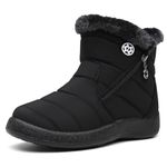 Womens Warm Fur Lined Winter Snow Boots Waterproof Ankle Boots Outdoor Booties Comfortable Shoes for Women,Black,8 M US=Label Size 40