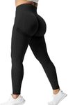 YEOREO Scrunch Butt Lift Leggings for Women Workout Yoga Pants Ruched Booty High Waist Seamless Leggings Compression Tights Black M