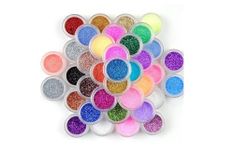 XICHEN 45 Color Nail Art Makeup Decoration Glitter Dust Powder Rainbow Body Glitter & Tattoo Glitter for Scrapbooking Cards Eye Hair Makeup, Craft Glitter