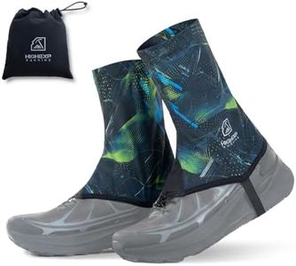 HIGH EXPERIENCE Trail Gaiters Running Low Shoes Ankle Boots Gators Breathable Sandproof Lightweight Adjustable Hiking for Women Men (Black/Green, X-Large)