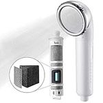 Miniwell Shower Head Filter L750 - Handheld High Pressure Filtered Shower Head-Remove Chlorine,Heavy Metals and Sediments,Hard Water Softener for Dry Skin and Hair Loss, White,Consistent WaterFlow