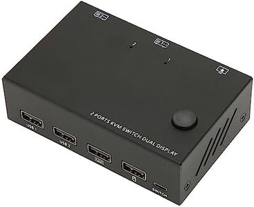 Dual Monitor KVM Switch, 4K 30Hz, USB Keyboard Mouse, HD Interface Converter, 2 Port