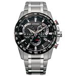 Citizen Eco-Drive PCAT Men's Watch, Black Dial, Stainless Steel, Silver (Model: CB5898-59E)