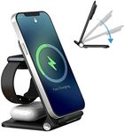 Wireless Charger, Foldable 3 in 1 Wireless Charging Station, Fast Wireless Charger Stand for iPhone15/14/13/12/11/Pro Max/X/XS/XR/8 Plus, Apple Watch 9/8/7/SE/6/5/4/3/2, Air Pods 3/Pro/2