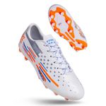 Vector X Kick 2.0 High-Performance Lightweight Synthetic Upper|Durable TPU Sole Soccer Studs Football Shoes Athletic Footwear for Boys Men Players (White-Orange, 3)