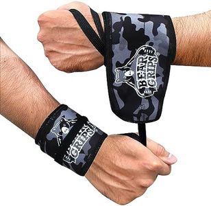 Bear Grips Strength Wraps, Adjustable Wrist Support for Weightlifting, Olympic Lifting, WOD, Calisthenics, Body Weight, Cross Training, Functional Fitness - for Men, and Women - Pair