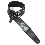 Walker & Williams LIP-04 Slate Gray Leather Strap with Cross and Thorns Tooling, Gray, Regular