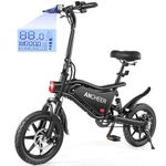 ANCHEER 374Wh Folding Electric Bike for Adults, 20MPH Ebike, Velo Electrique Adulte, 20-50 Miles Ebikes for Adults, 14" Foldable Electric Bicycle, Cruise Control, LCD Digital Display