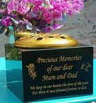Solid Black Granite Memorial Vase Flower Holder Personalised Any Wording