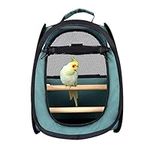 Akinerri Birds Travel Carrier, Small Bird Travel Bag, Transparent Breathable Travel Cage Bird Parrot Carrier, Include Perch and Bottom Tray