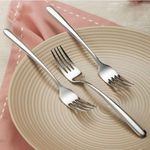 Culinex by thinKitchen | Dora Premium 100% Food Grade 18/8 Stainless Steel All Purpose Fork Cutlery for Dining Table, Mirror Finish, Perfect for Gifting, Set of 6 (Export Quality), Dishwasher Safe