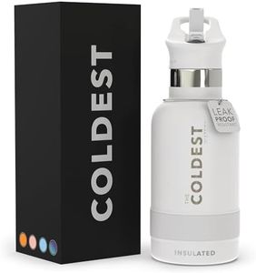 Coldest Water Bottle with Standard Mouth Straw Lid Metal Thermos Vacuum Insulated Stainless Steel l Reusable Leak Proof Cupholder Flask (12 oz, Epic White)