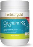 Herbs of Gold Calcium K2 with D3 90 Tablets, 90 count