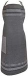 DII Cotton French Stripe Kitchen Chef Apron with pocket and Extra-Long Ties, 33 x 28" French Country Farmhouse Men & Women Apron for Cooking, Baking, BBQ-Chambray Gray