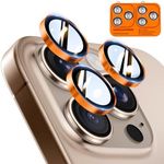TOCOL for iPhone 16 Pro Max Camera Lens Protector/iPhone 16 Pro Camera Lens Protector Tempered Glass HD Individual Scratch Resistant Cover Accessories Case Friendly 2 Pack（Orange）