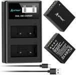 Artman NP-W126 NP-W126S Battery and LCD Dual Charger for Fujifilm X100V, X100VI, X100F, X-T100, X-T200, X-T1, X-T2, X-T3, X-T10, X-T20, X-T30 II, X-S10, X-A5, X-A10, X-E4, X-Pro2, X-Pro3 (2-Pack)