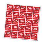 PG Creations OK Tested Stickers for Quality Check, Small Size 20x20 mm Paper Labels, Red, 5000 Stickers