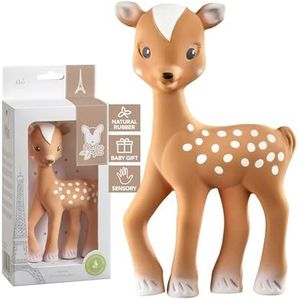 Sophie la Girafe - Fanfan The Fawn - Stimulates All Senses - 100% Natural Rubber - Whistle Feature - Safe Teething Aid - Soft & Chewable - Age: 3 m +