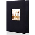 Artmag 4x6 300 Photos Linen Album Large Capacity Fabric Album for Family Wedding Anniversary Holds 300 Horizontal Photos (300 Pockets, Black)