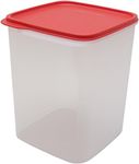 Tupperware Square Smart Saver Container, 5.4 Litres White Transparent Red Lid(Plastic)