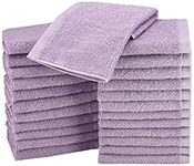 Amazon Basics Fast Drying, Extra Absorbent, Terry Cotton Washcloths-Pack of 24, Lavender, 12 x 12-Inch