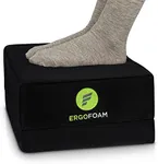 ErgoFoam Foot Rest for Under Desk at Work Chiropractor-Endorsed 2in1 Adjustable Under Desk Footrest Ergonomic Foot Stool High-Density Compression-Resistant Foam Nonslip Desk Foot Rest for Couch, Chair