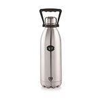 Cello Swift Thermosteel Water Bottle with Thermal Jacket 1800ml, Silver | 24 Hours Hot & Cold | Rust & Leak Proof | Ideal for Office, Gym, Home, Kitchen, Hiking, Trekking, Travel Bottle