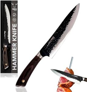 WAYU HAMMER KNIFE Cuchillo Cocina Profesional, Chef. Mango Madera Pakka. Revestimiento Antiadherente. Acero Inoxidable Alto Carbono. Medidas: Largo: 33,6 cm. Largo hoja: 21 cm. Largo filo: 21 cm.