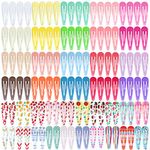 Hair Clips for Girls Women, Funtopia 120 Pcs 2 Inch Girls Hair Clips Non-Slip Metal Barrettes Snap Hair Clips, Cute Candy Color Hair Pins, Hair Accessories for Birthday Party Holidays (40 Assorted Colors)