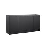 Prepac Simply Modern 4 Door Console Table with Storage, Black Storage Cabinet with Doors and Shelves, Sideboard Storage Cabinet 60" W x 30" H x 16" D, BCBG-1820-1