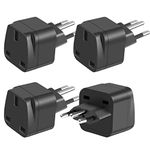 LUKELI 4 Pack UK to BRAZIL Plug Adapter Travel Plug to Brazil UK to Brazilian 3 pin plug Converter Power Adapter for BRAZIL and PARTS of South Africa (Black 4 Pack)