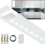 POWER PRACTICAL Luminoodle Under Cabinet Lighting - Click LED Light Strip for Shelves, Kitchen Cabinets, & Furniture, 1-Pack Includes Power Button & Tape Adhesive - Daylight White (5000K)