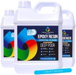 Deep Pour Epoxy Resin 1.5 Gallon Kit - 2" Pour Depths Crystal Clear Casting Resin for River Table, Mold, Flower and Wood - Bubble Free, Self-Leveling, Food Safe, Heat & UV Resistant