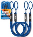 2 PK Dock Bungee Lines for Boats Bungee Dock Line Boat Accessories Marine Grade Boat Rope Boating Accessories Bungee Boat Dock Lines Jet Ski or PWC with or Without Clip Mooring Boat Lines & Dock Ties