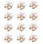 YouBella Jewellery for Women Korean Style Small Pearl Hair Claw Clips Mini Pearl Claw Clips with Flower Design, Bangs Clips Decorative Hair Accessories for Women's Girls Pack of 12 Pcs