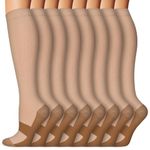 Copper Compression Socks For Men & Women Circulation-Best For Medical Running Hiking Cycling 15-20 mmHg(L/XL)