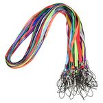 Wisdompro 17'' Lanyard, 30 Pack Colorful Neck Strap with J Hook & Split Ring Strap for USB Flash Drives, Keys, Keychains, Work ID Badges - Assorted Color