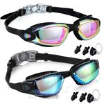 Kids Swim Goggles, Pack of 2 Swimming Goggles for Children Teens, Youth Swim Glasses Leak Proof for Age 4-16