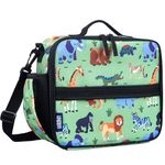 Wildkin ECO rPET Next Gen Lunch Box for Boys and Girls - Durable Exterior and Insulated Interior with Multiple Carrying Options, Keep Your Food Fresh for School & Travel Lunch Box - Wild Animals